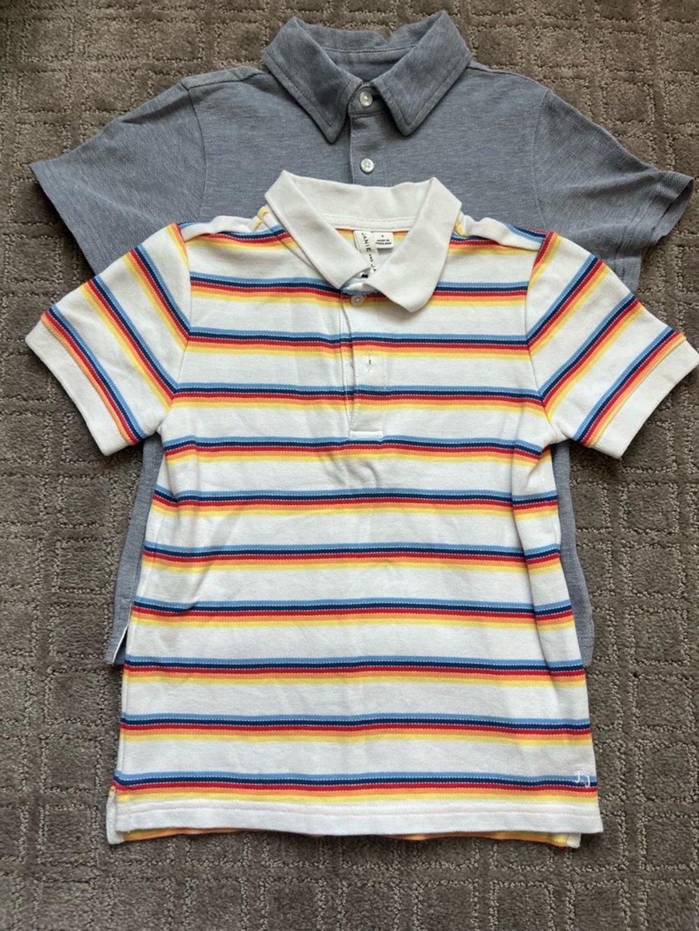Janie & Jack boys pique Multi-Stripe Polo Shirt - Classic Short Sleeve 2 pc